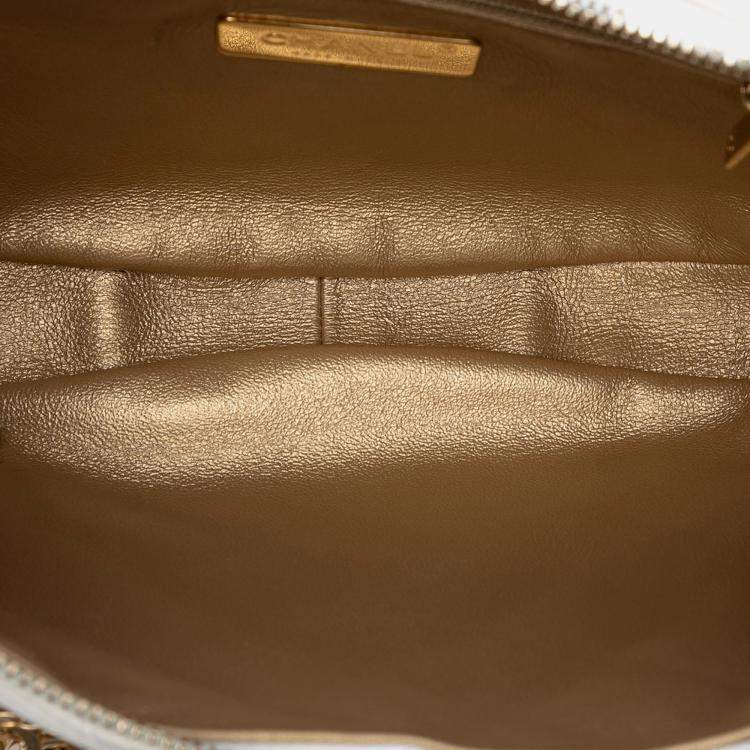 Pre Owned Chanel White Quilted Lambskin All About Chains Hobo