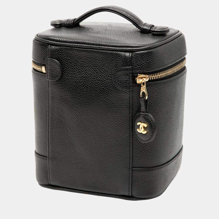 Pre Owned Chanel Black CC Caviar Vanity Bag