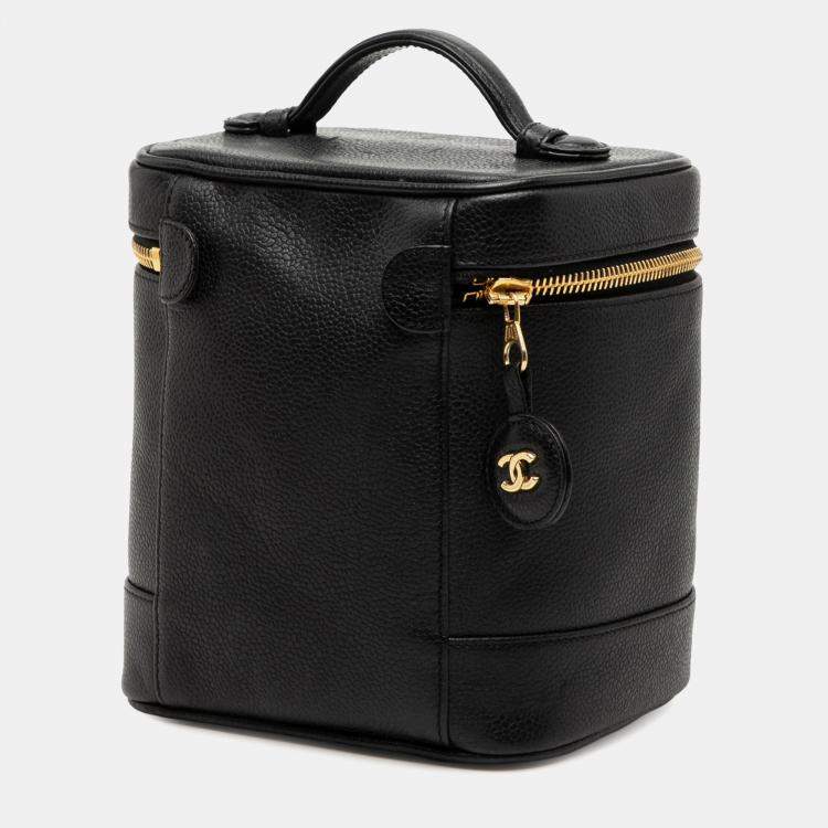 Pre Owned Chanel Black CC Caviar Vanity Bag