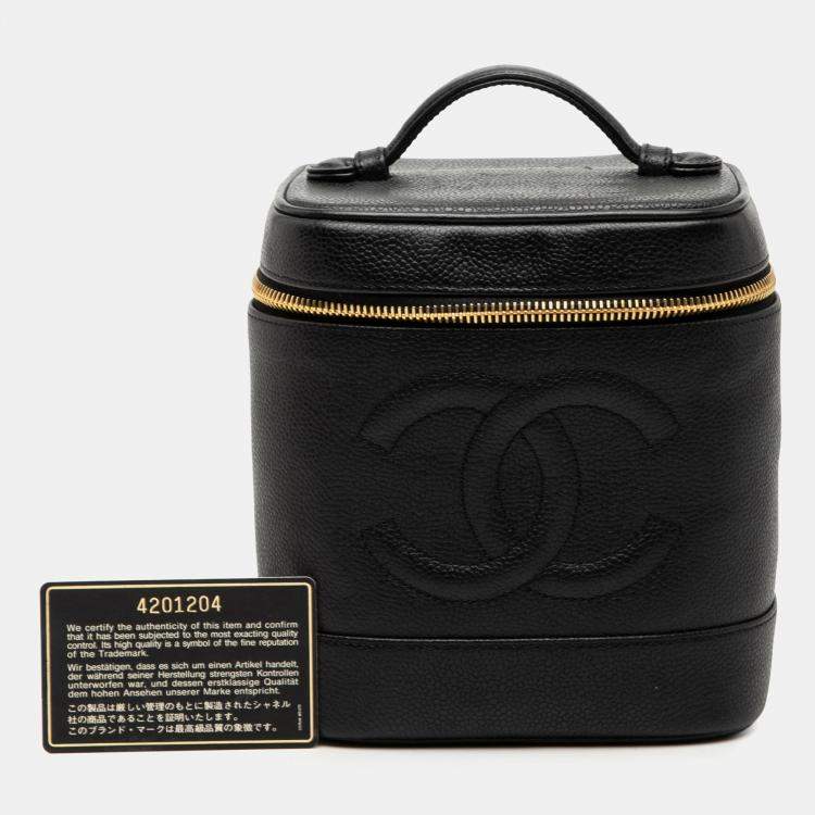 Pre Owned Chanel Black CC Caviar Vanity Bag