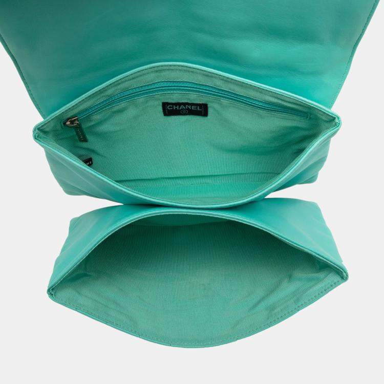 Pre Owned Chanel Blue Chocolate Bar Lambskin Reissue 2.55 Chain Handbag