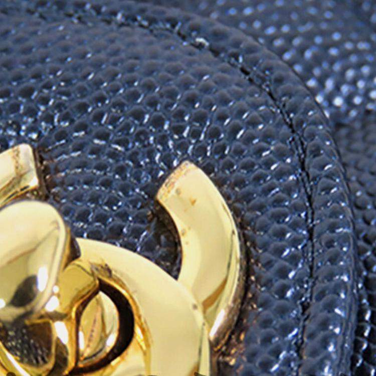 مملوكة مسبقًا Chanel Blue Medium Classic Caviar Double Flap