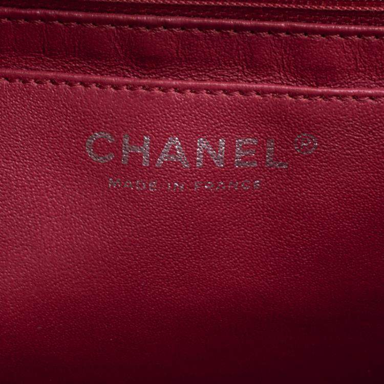 Pre Owned Chanel Red Quilted Leather Maxi Jumbo XL Classic Flap Bag