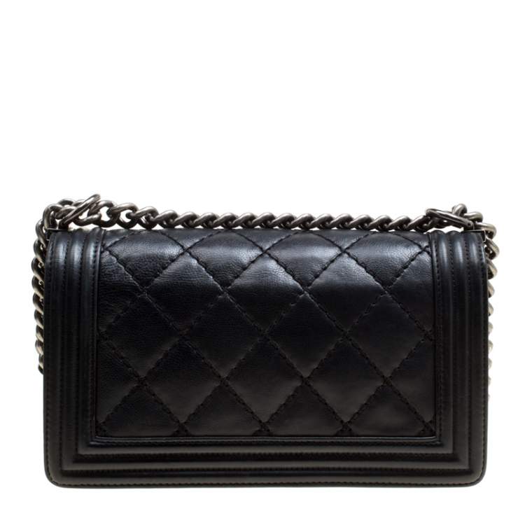 chanel black leather purse