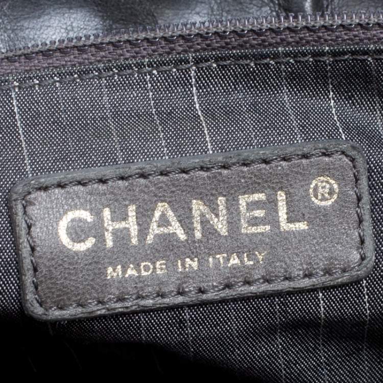 Chanel Black Quilted Glazed Leather Portobello Tote