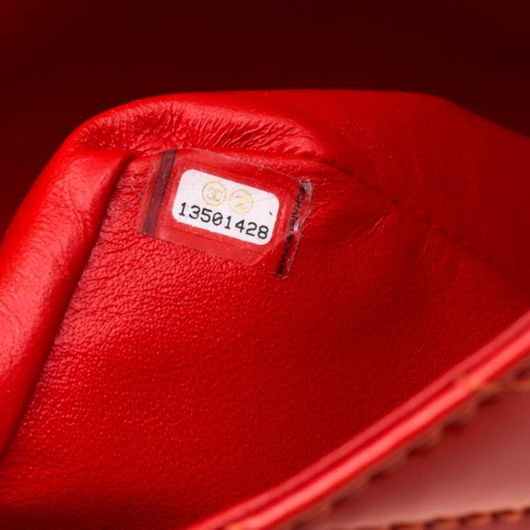 Pre Owned Chanel Orange Patent Leather Maxi Classic Single Flap Bag