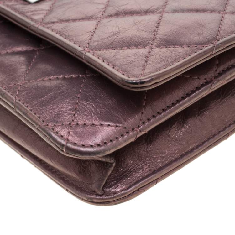 Pre Owned Chanel Metallic Pink Quilted Leather Reissue WOC Clutch Bag
