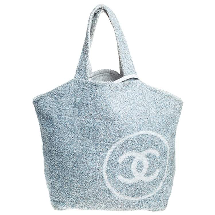 Chanel Blue/White Tweed Beach Tote Chanel | The Luxury Closet
