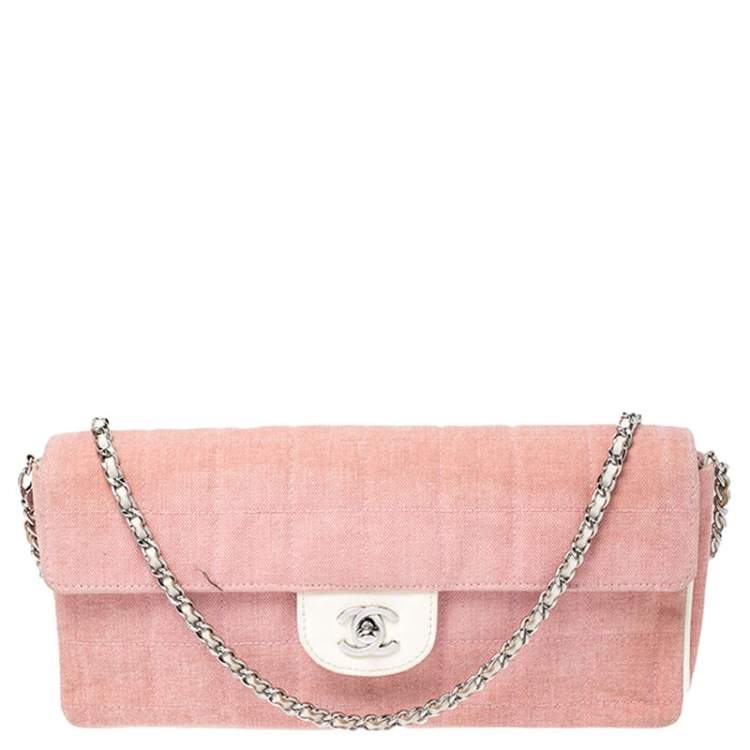 Chanel Pink Chocolate Bar Quilted Fabric East West Flap Bag Chanel | The  Luxury Closet