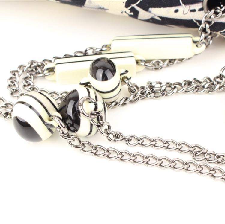 مملوكة مسبقًا Chanel Black/White Quilted Airplane Printed Canvas Medium Flap Bag