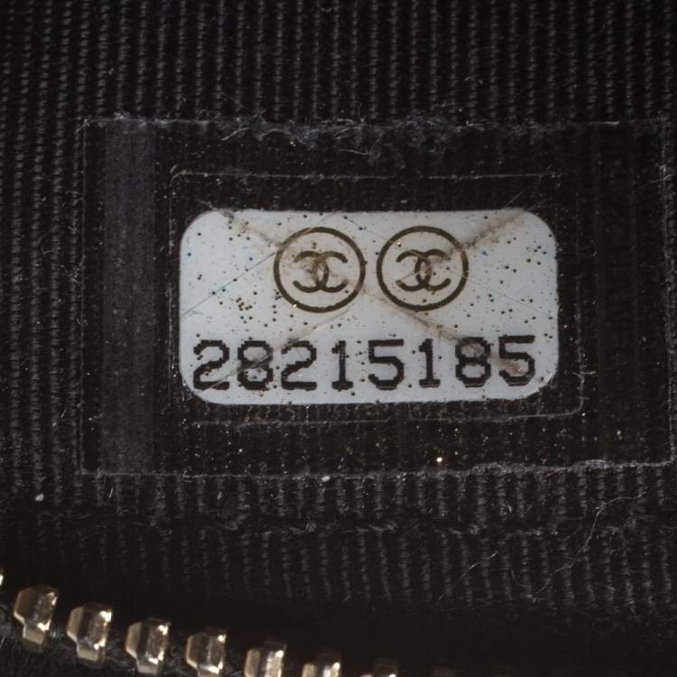 Pre Owned Chanel Black/Gold Croc Embossed Leather Graffiti Reissue WOC