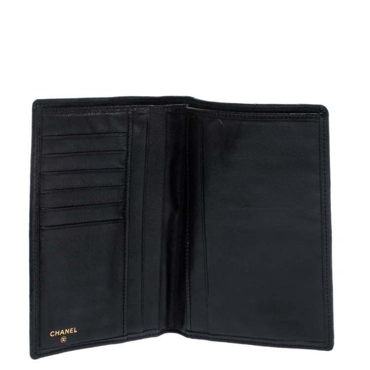 Chanel Black Quilted Leather Vintage Bifold Wallet Chanel