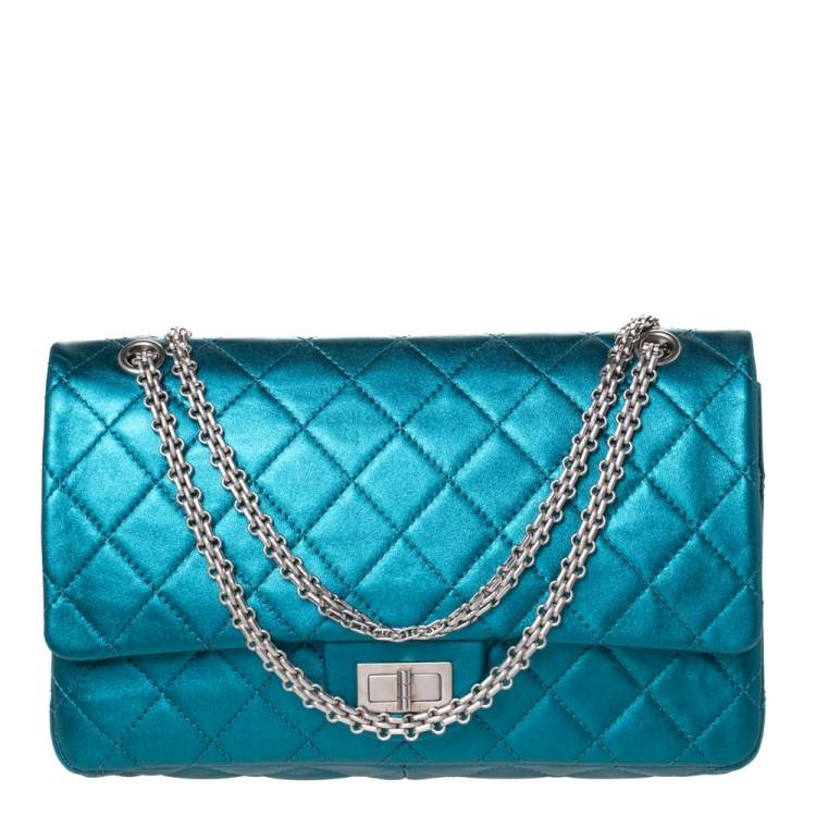 Chanel Metallic Turquoise Quilted Leather Jumbo Reissue 2.55 Classic 227 Flap  Bag Chanel