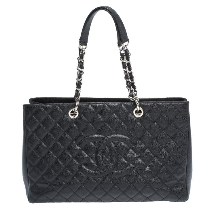 chanel black caviar grand shopping tote