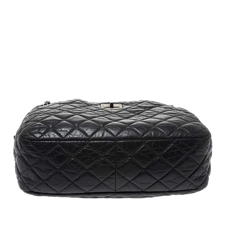 Pre Owned Chanel Grey Quilted Leather Large Reissue Camera Bag