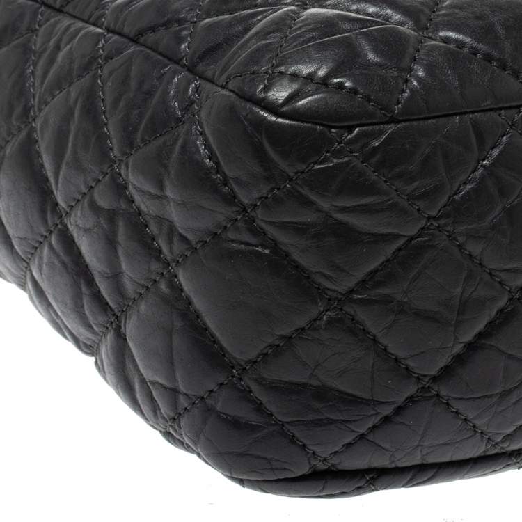 Pre Owned Chanel Grey Quilted Leather Large Reissue Camera Bag