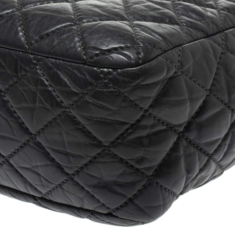 Pre Owned Chanel Grey Quilted Leather Large Reissue Camera Bag