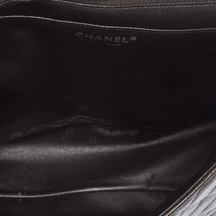 Pre Owned Chanel Brown Quilted Leather Maxi Classic Single Flap Bag
