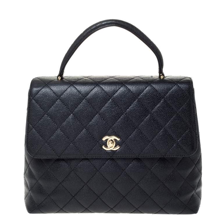 Chanel Black Caviar Leather Vintage Kelly Bag Chanel | The Luxury Closet