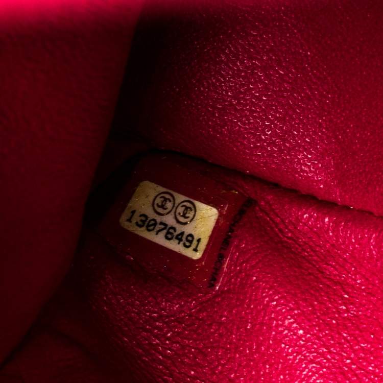 Pre Owned Chanel Magenta Quilted Jersey Maxi Classic Single Flap Bag