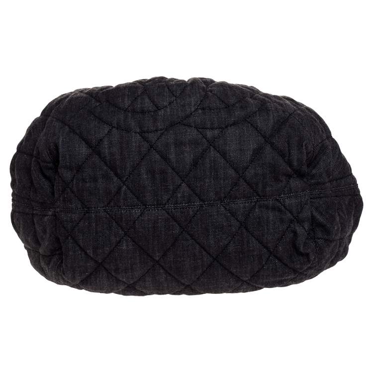 Pre Owned Chanel Black Denim XL Coco Cabas Spirit Bag