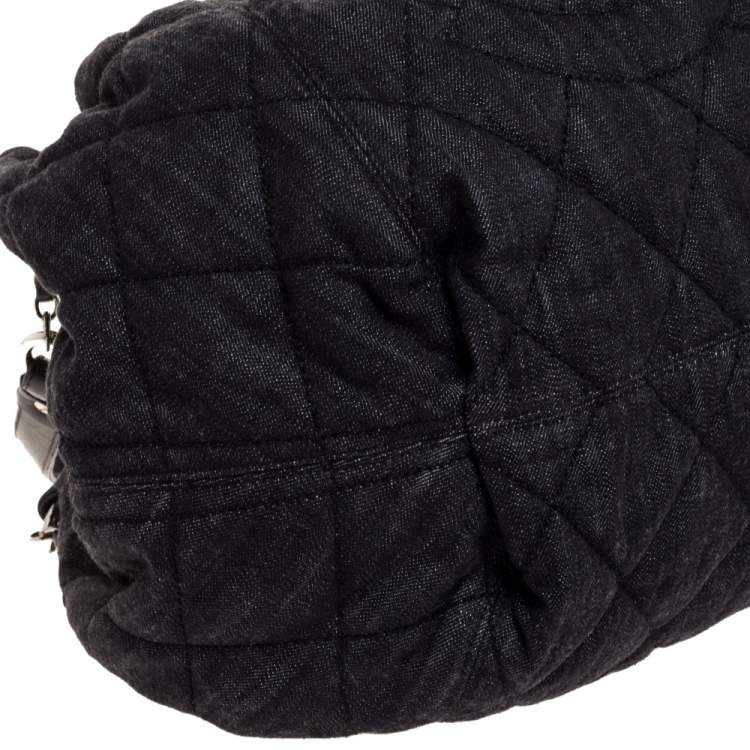 Pre Owned Chanel Black Denim XL Coco Cabas Spirit Bag