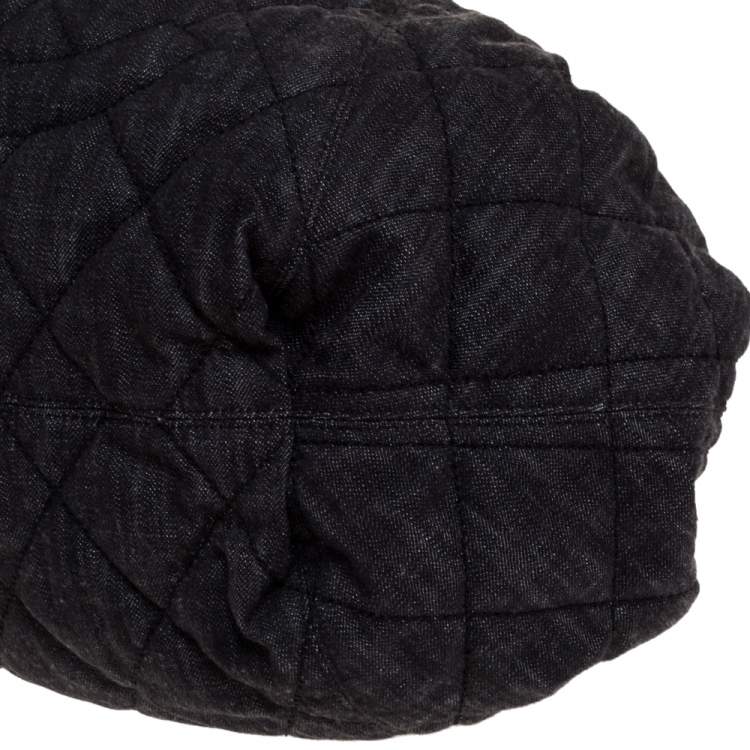 Pre Owned Chanel Black Denim XL Coco Cabas Spirit Bag