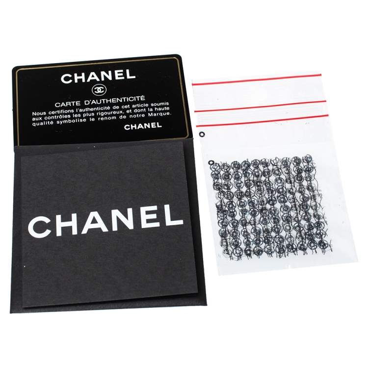 Pre Owned Chanel Silver/Black Sequins Medium Classic Single Flap Bag
