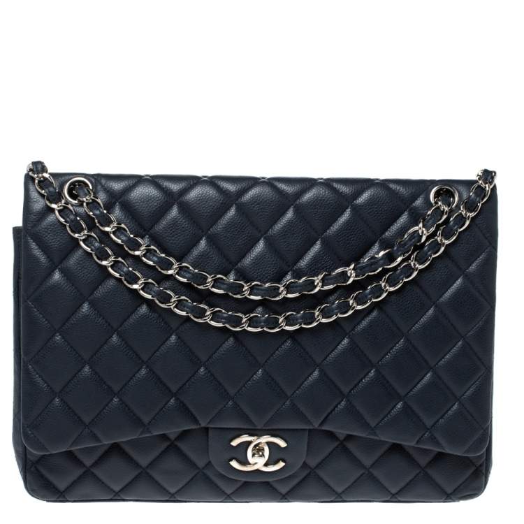 Chanel Midnight Blue Quilted Caviar Leather Maxi Classic Double Flap Bag  Chanel | The Luxury Closet