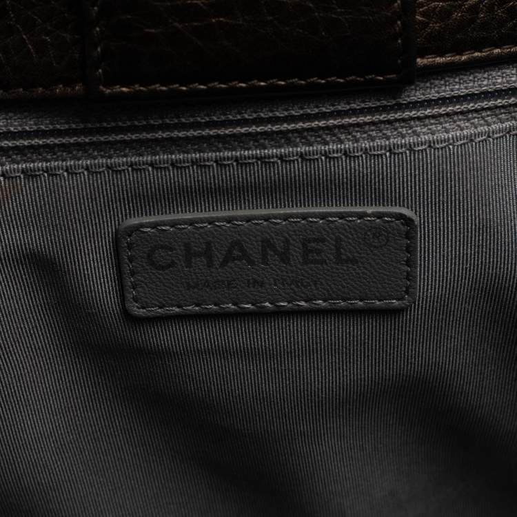 Pre Owned Chanel Metallic Brown Leather XL Cerf Executive Shopper Tote