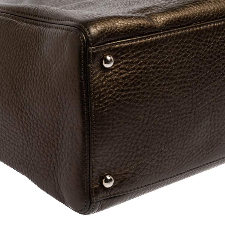 Pre Owned Chanel Metallic Brown Leather XL Cerf Executive Shopper Tote