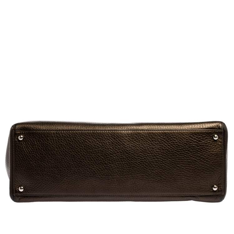 Pre Owned Chanel Metallic Brown Leather XL Cerf Executive Shopper Tote