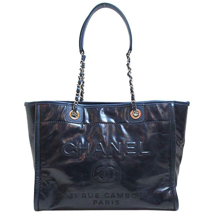 navy blue leather tote bag