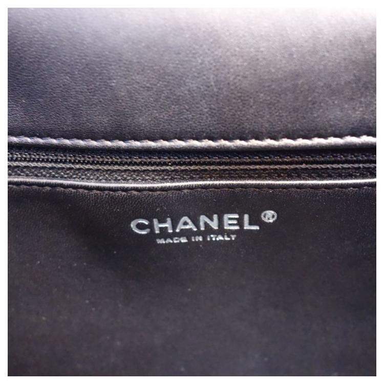 Pre Owned Chanel Multicolor Wool Comic Jumbo Flap Bag 