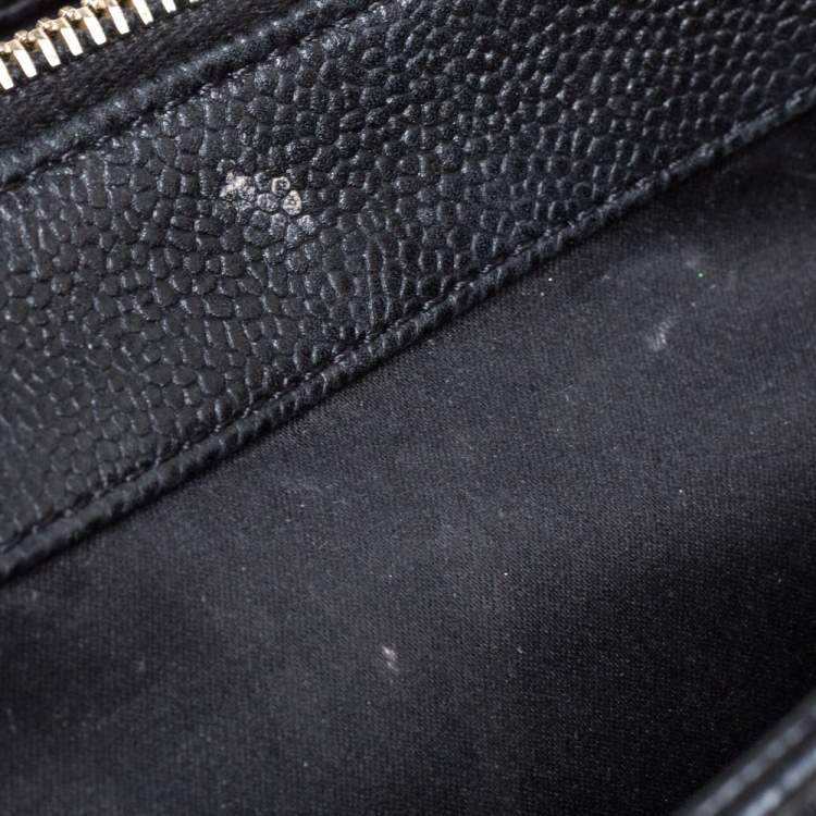 Pre Owned Chanel Black Quilted Caviar Leather Grand Shopping Tote