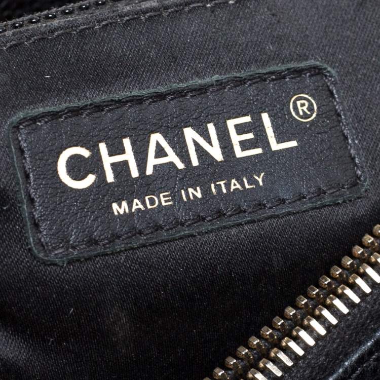 Pre Owned Chanel Black Quilted Caviar Leather Grand Shopping Tote