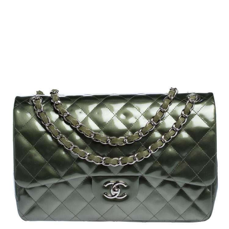 Chanel Green Quilted Patent Leather Jumbo Classic Double Flap Bag Chanel |  The Luxury Closet