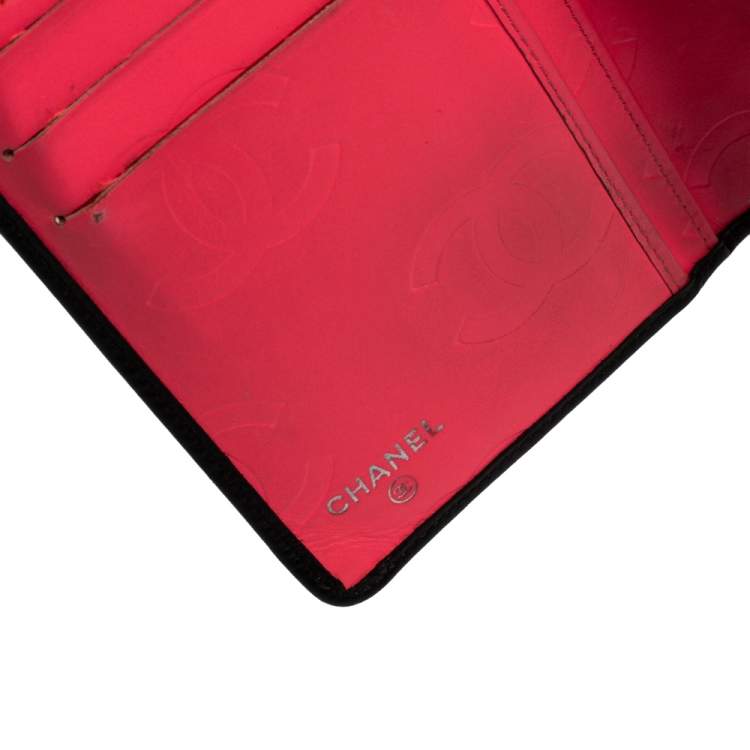 Pre Owned Chanel Black Leather Cambon Ligne Bifold Wallet