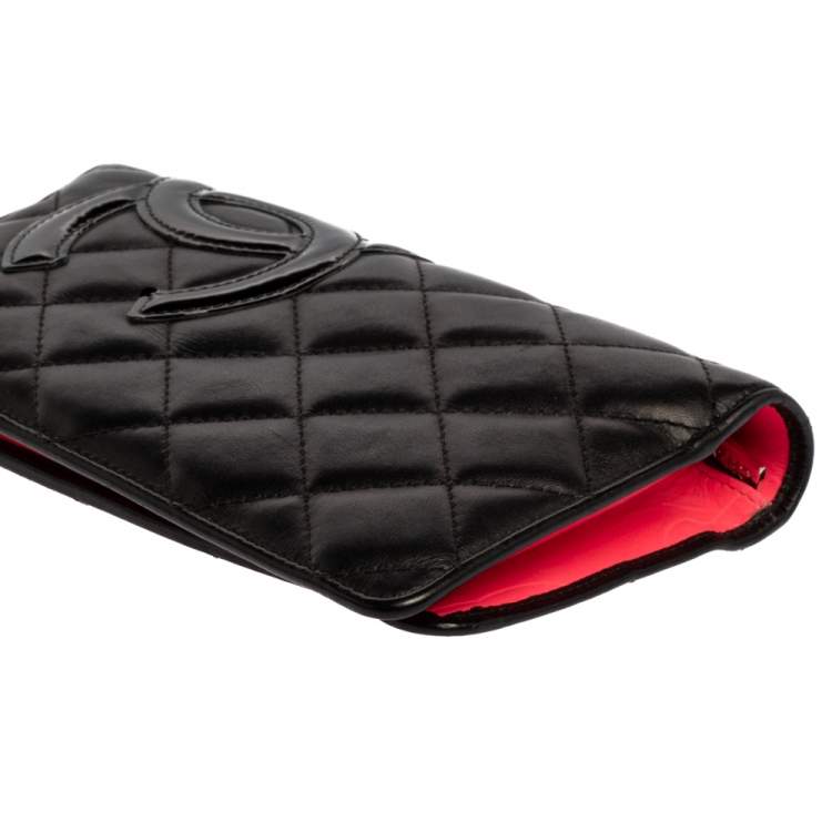 Pre Owned Chanel Black Leather Cambon Ligne Bifold Wallet