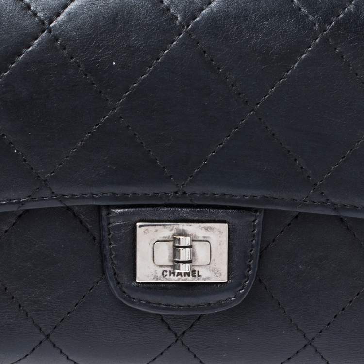 Pre Owned Chanel Black Quilted Leather Reissue Trifold Wallet