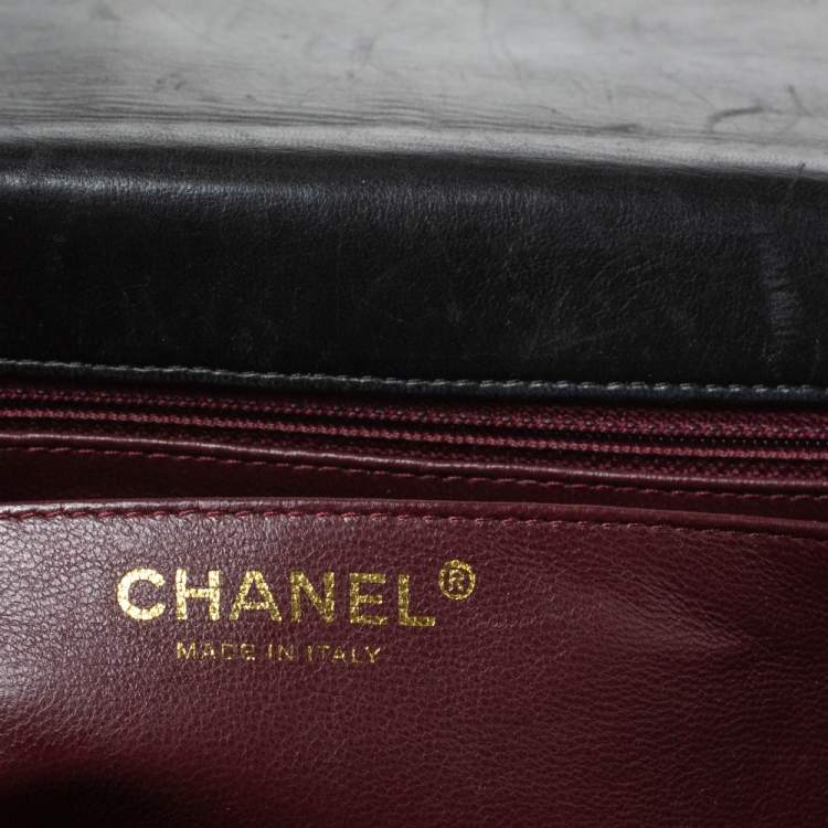 Pre Owned Chanel Black Quilted Leather Maxi Classic Single Flap Bag