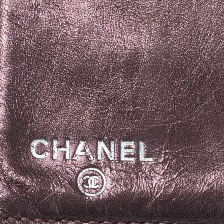 Pre Owned Chanel Metallic Bronze Quilted Leather Reissue Trifold Wallet