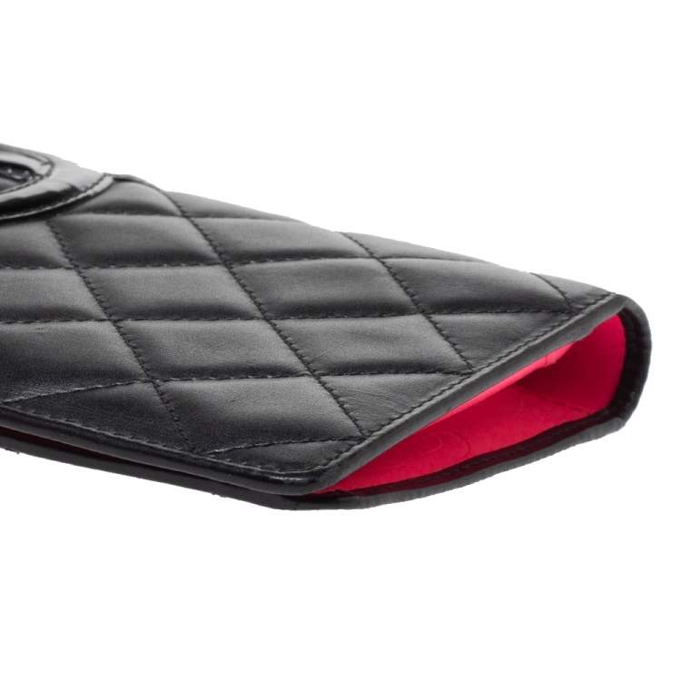 Pre Owned Chanel Black Leather Cambon Ligne Bifold Wallet