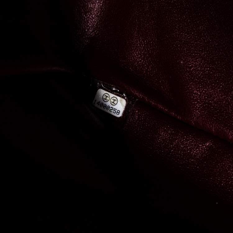 Pre Owned Chanel Burgundy Quilted Patent Leather Maxi Classic Single Flap Bag