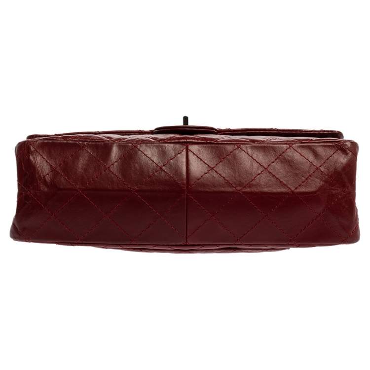 Pre Owned Chanel Red Quilted Leather Reissue 2.55 Classic 226 Flap Bag
