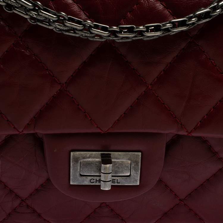 Pre Owned Chanel Red Quilted Leather Reissue 2.55 Classic 226 Flap Bag