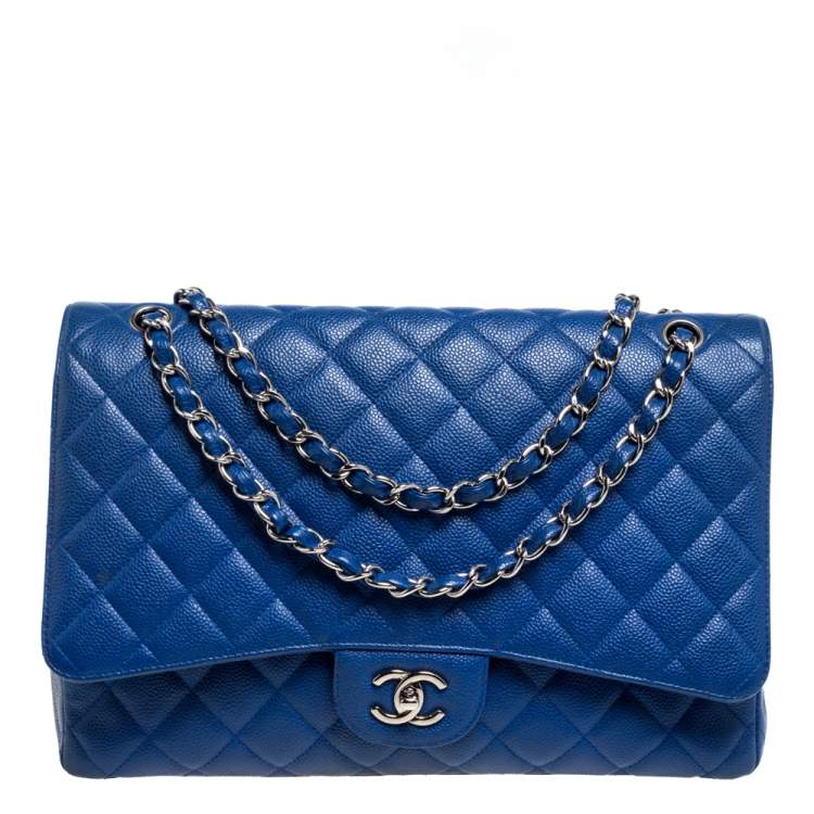 Chanel Blue Quilted Lambskin Leather Maxi Classic Single Flap Bag Chanel |  The Luxury Closet