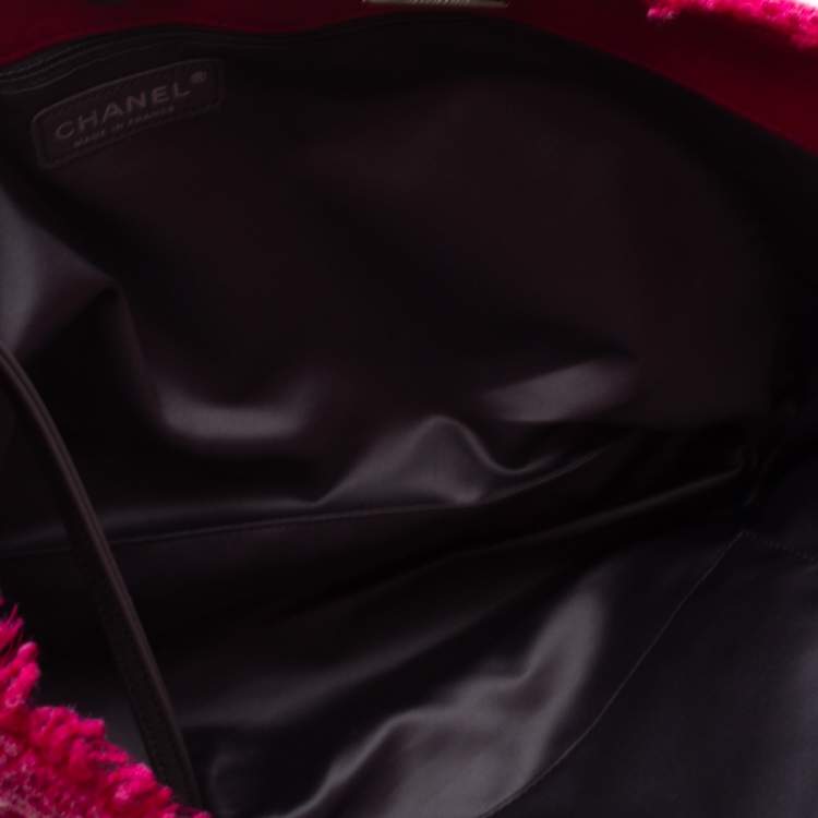 Pre Owned Chanel Pink PVC and Tweed Funny Tote
