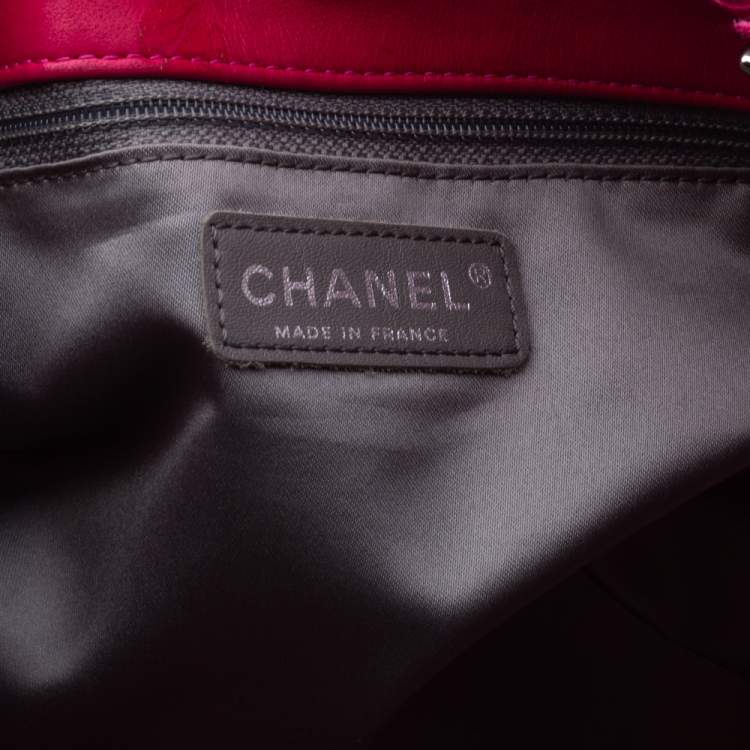 Pre Owned Chanel Pink PVC and Tweed Funny Tote