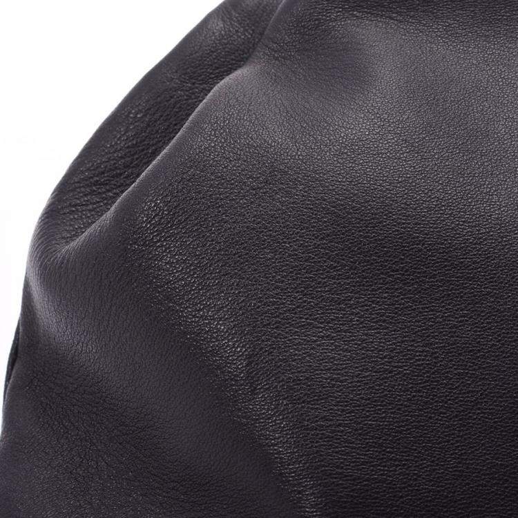 Pre Owned Chanel Black Quilted Lambskin Leather Backpack